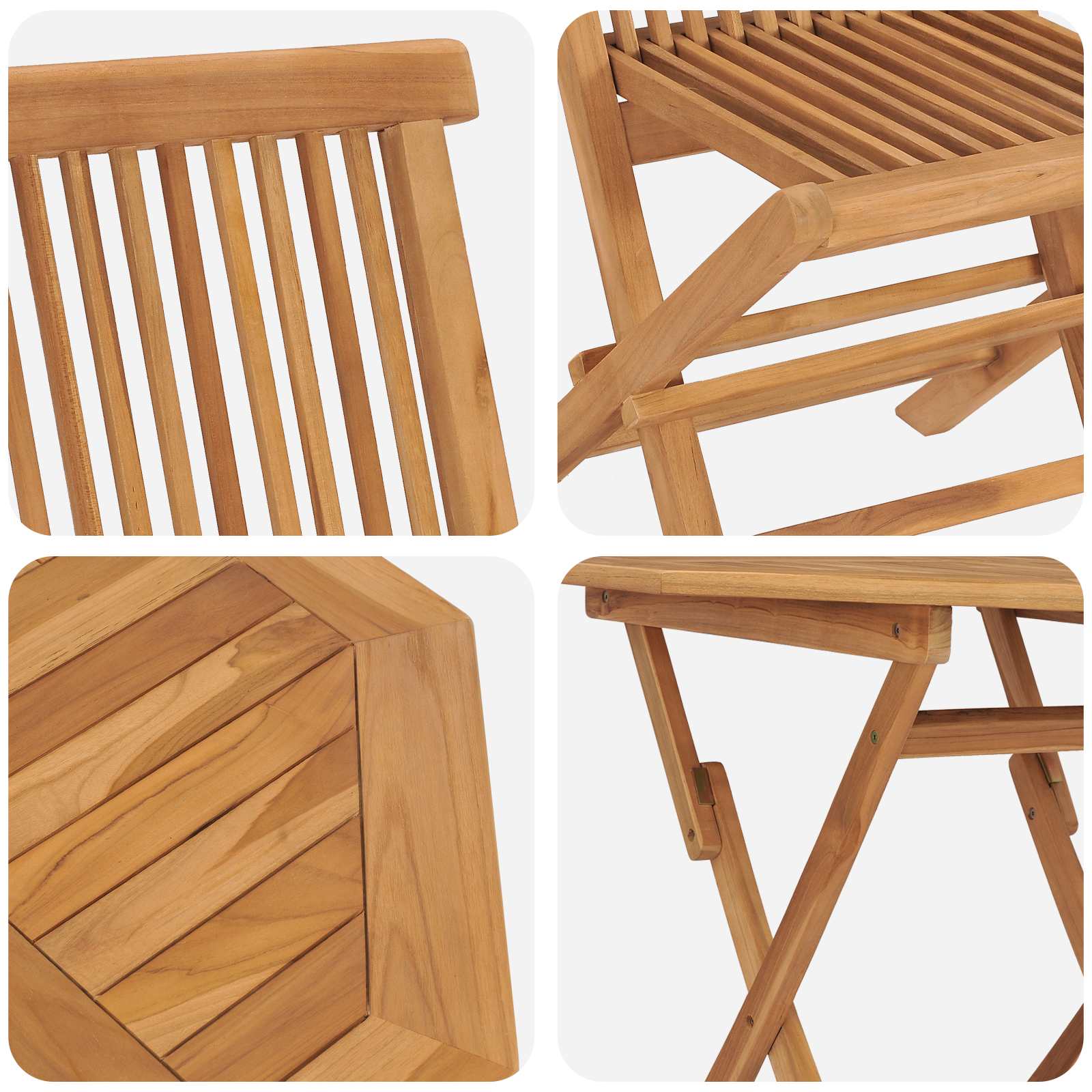 Garten Essgruppe 3 pcs Braun Massivholz Akazie