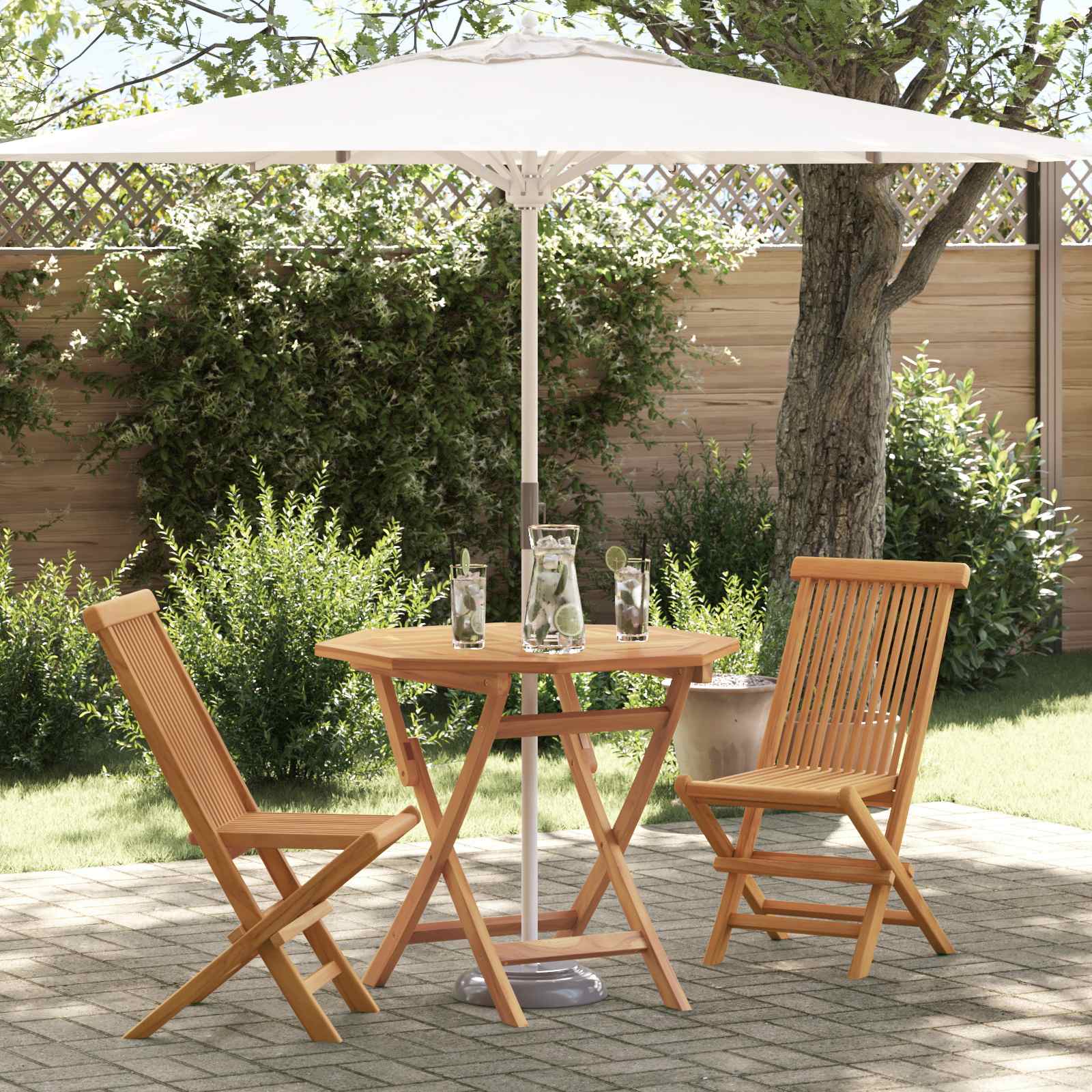 Garten Essgruppe 3 pcs Braun Massivholz Akazie