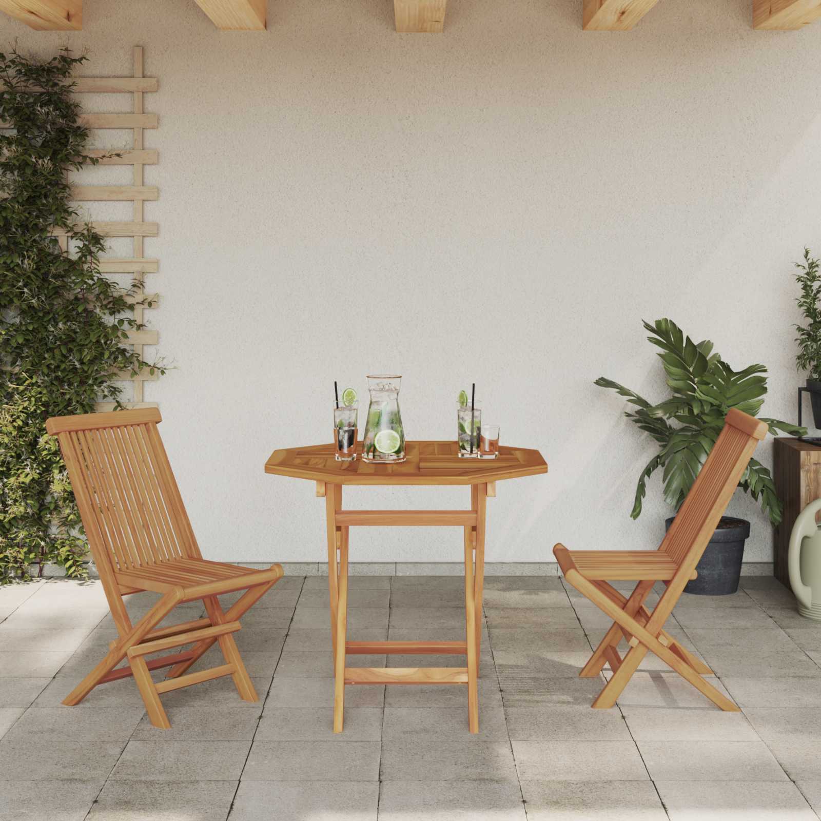 Garten Essgruppe 3 pcs Braun Massivholz Akazie