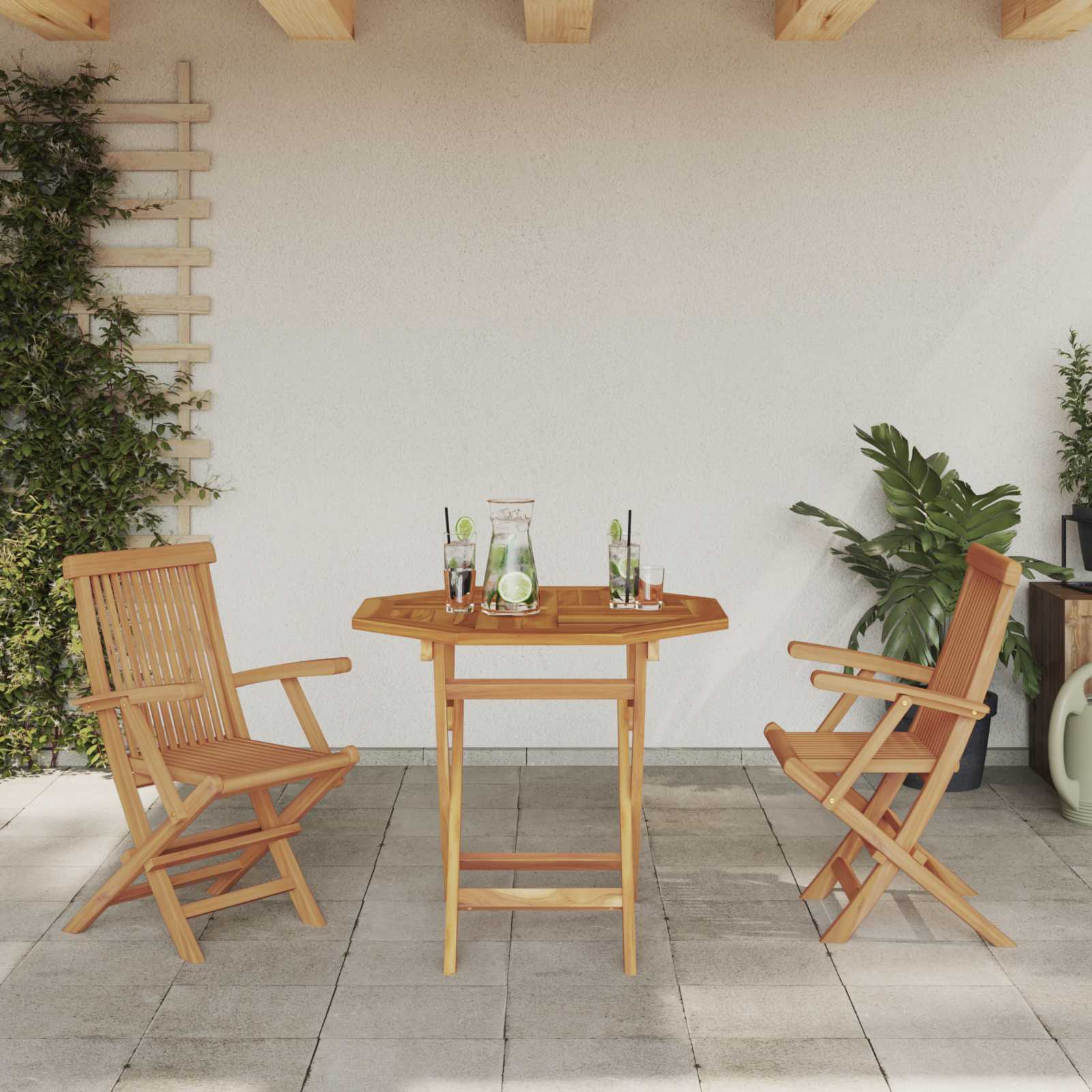 Garten Essgruppe 3 pcs Braun Massivholz Akazie