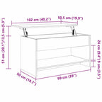 Couchtisch Schwarz Eichen-Optik 80 x 50,5 x 41,5 cm