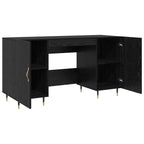 Schreibtisch mit Regal Schwarz Eichen-Optik 140 x 50 x 75 cm