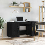 Schreibtisch mit Regal Schwarz Eichen-Optik 140 x 50 x 75 cm