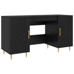 Schreibtisch mit Regal Schwarz Eichen-Optik 140 x 50 x 75 cm