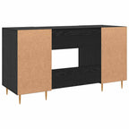 Schreibtisch mit Regal Schwarz Eichen-Optik 140 x 50 x 75 cm