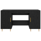 Schreibtisch mit Regal Schwarz Eichen-Optik 140 x 50 x 75 cm