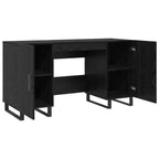 Schreibtisch mit Regal Schwarz Eichen-Optik 140 x 50 x 75 cm