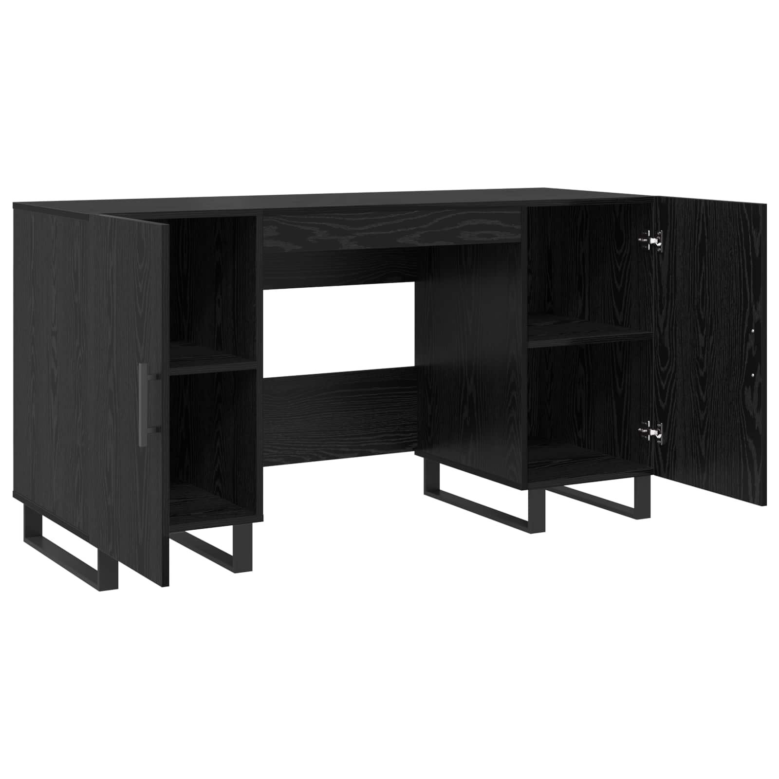 Schreibtisch mit Regal Schwarz Eichen-Optik 140 x 50 x 75 cm