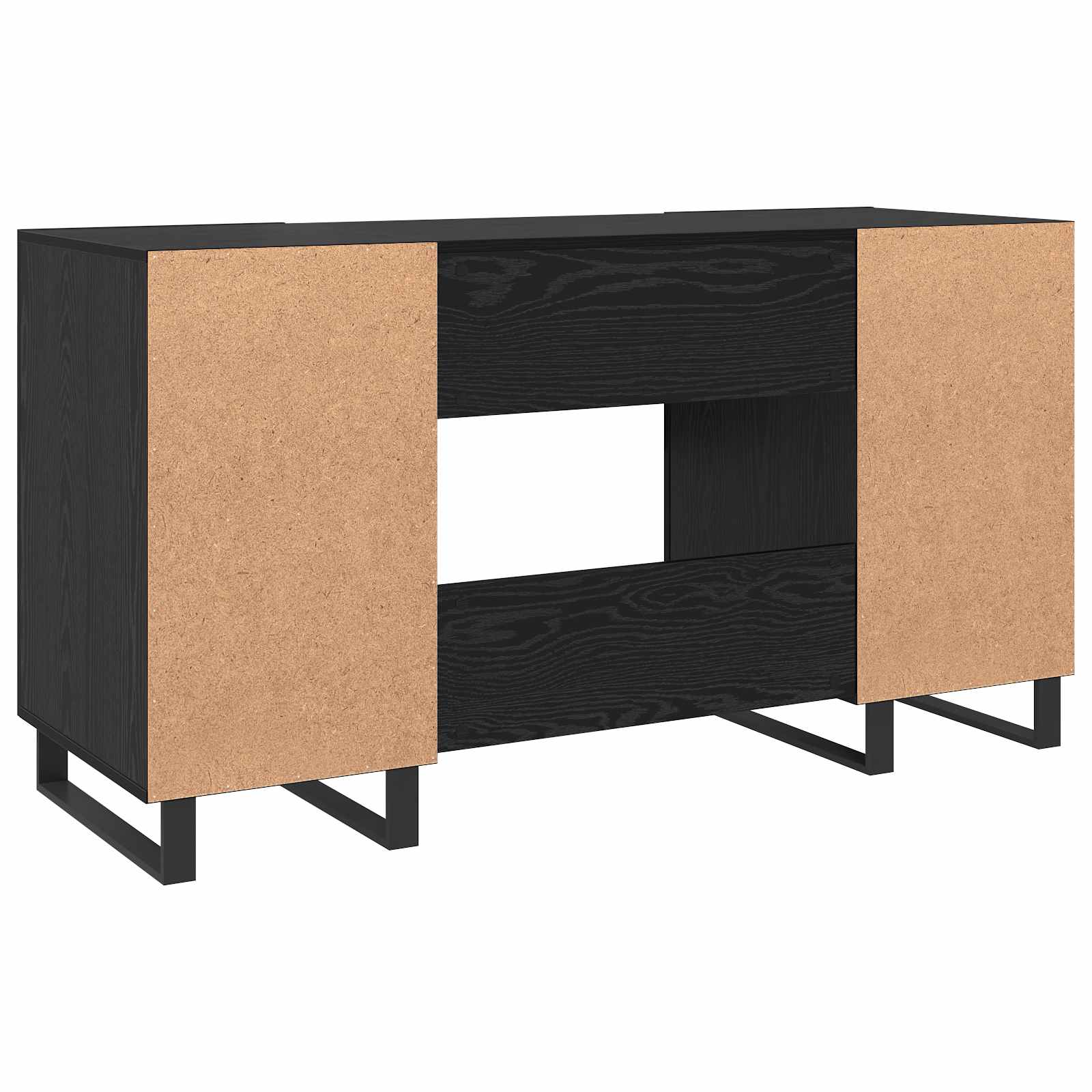 Schreibtisch mit Regal Schwarz Eichen-Optik 140 x 50 x 75 cm