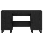 Schreibtisch mit Regal Schwarz Eichen-Optik 140 x 50 x 75 cm