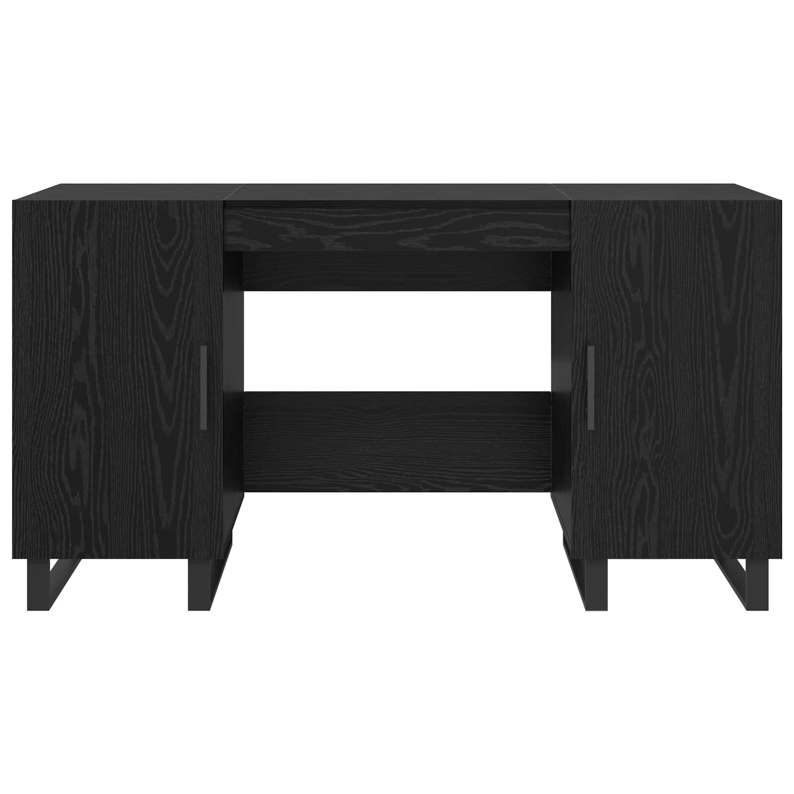 Schreibtisch mit Regal Schwarz Eichen-Optik 140 x 50 x 75 cm