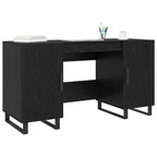 Schreibtisch mit Regal Schwarz Eichen-Optik 140 x 50 x 75 cm