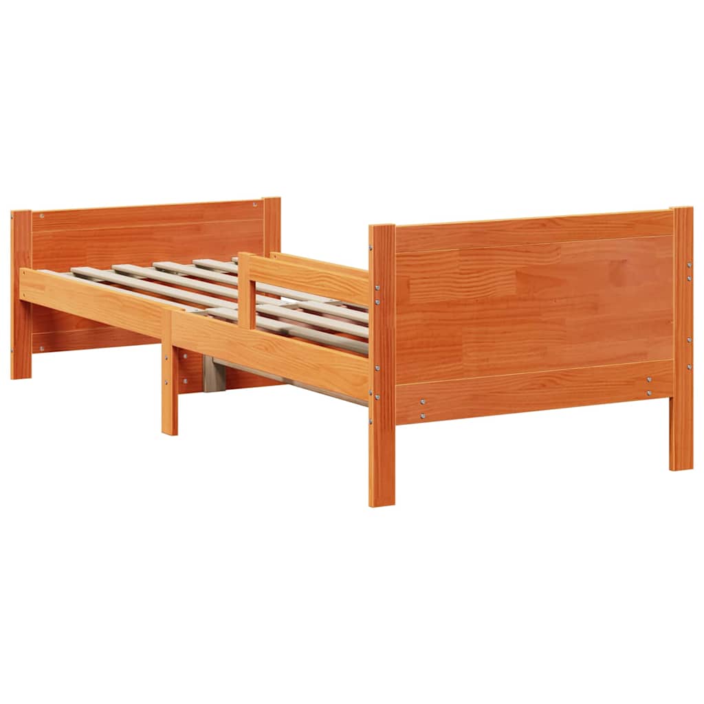 Bettrahmen mit Kopfteil Wachsbraun 80 x 200 cm Holzwerkstoff