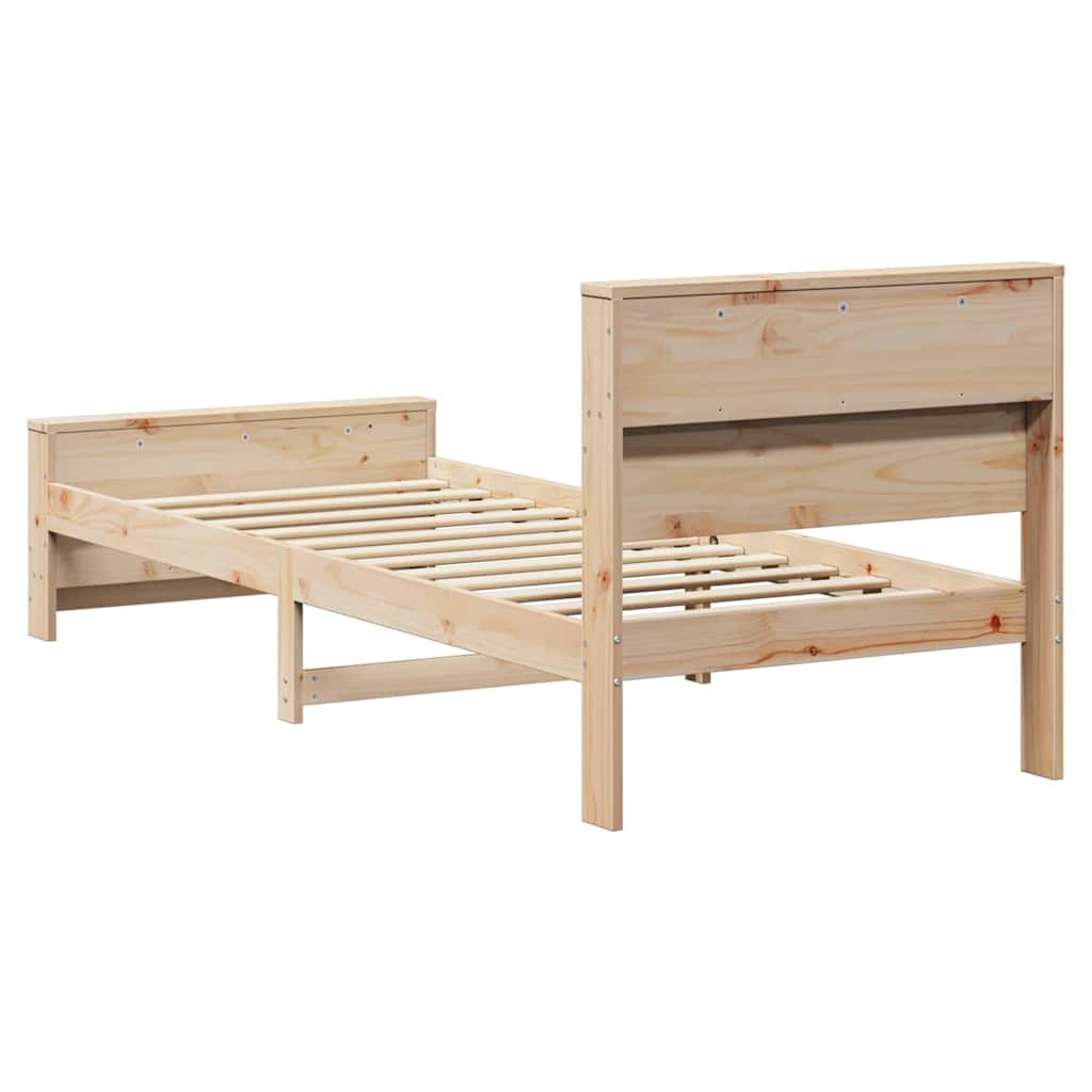 Bettrahmen mit Kopfteil Braun 90 x 200 cm Holzwerkstoff