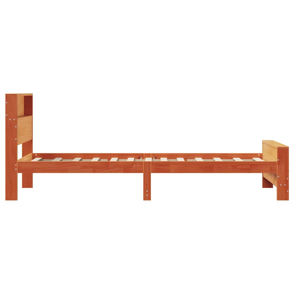 Bettrahmen mit Kopfteil Wachsbraun 90 x 200 cm Holzwerkstoff