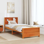 Bettrahmen mit Kopfteil Wachsbraun 80 x 200 cm Holzwerkstoff