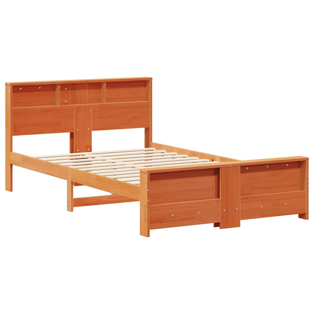 Bettrahmen mit Kopfteil Wachsbraun 140 x 190 cm Holzwerkstoff