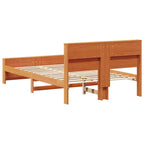 Bettrahmen mit Kopfteil Wachsbraun 140 x 190 cm Holzwerkstoff