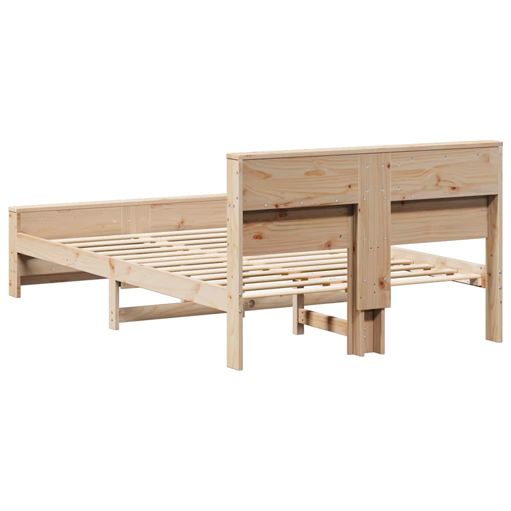 Bettrahmen mit Kopfteil Braun 135 x 190 cm Holzwerkstoff