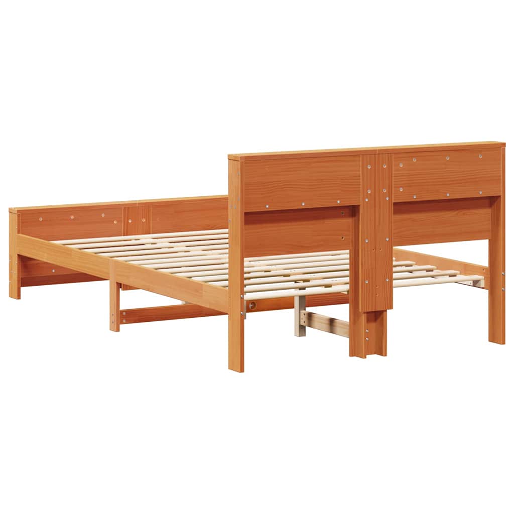Bettrahmen mit Kopfteil Wachsbraun 135 x 190 cm Holzwerkstoff