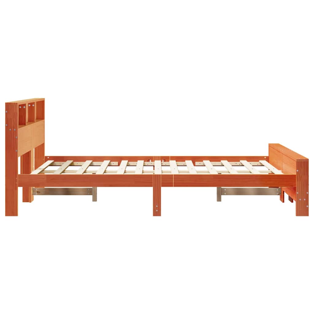 Bettrahmen mit Kopfteil Wachsbraun 135 x 190 cm Holzwerkstoff