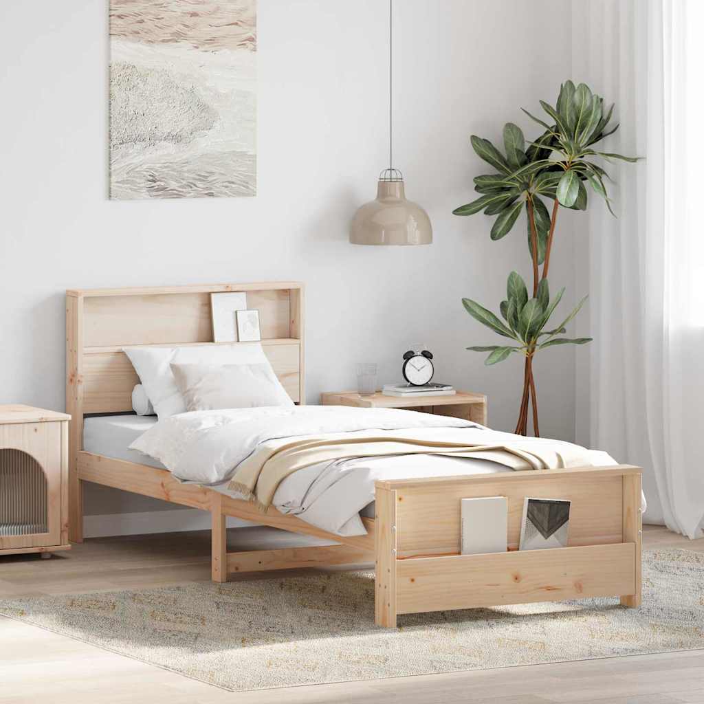 Bettrahmen mit Kopfteil Braun 75 x 190 cm Holzwerkstoff