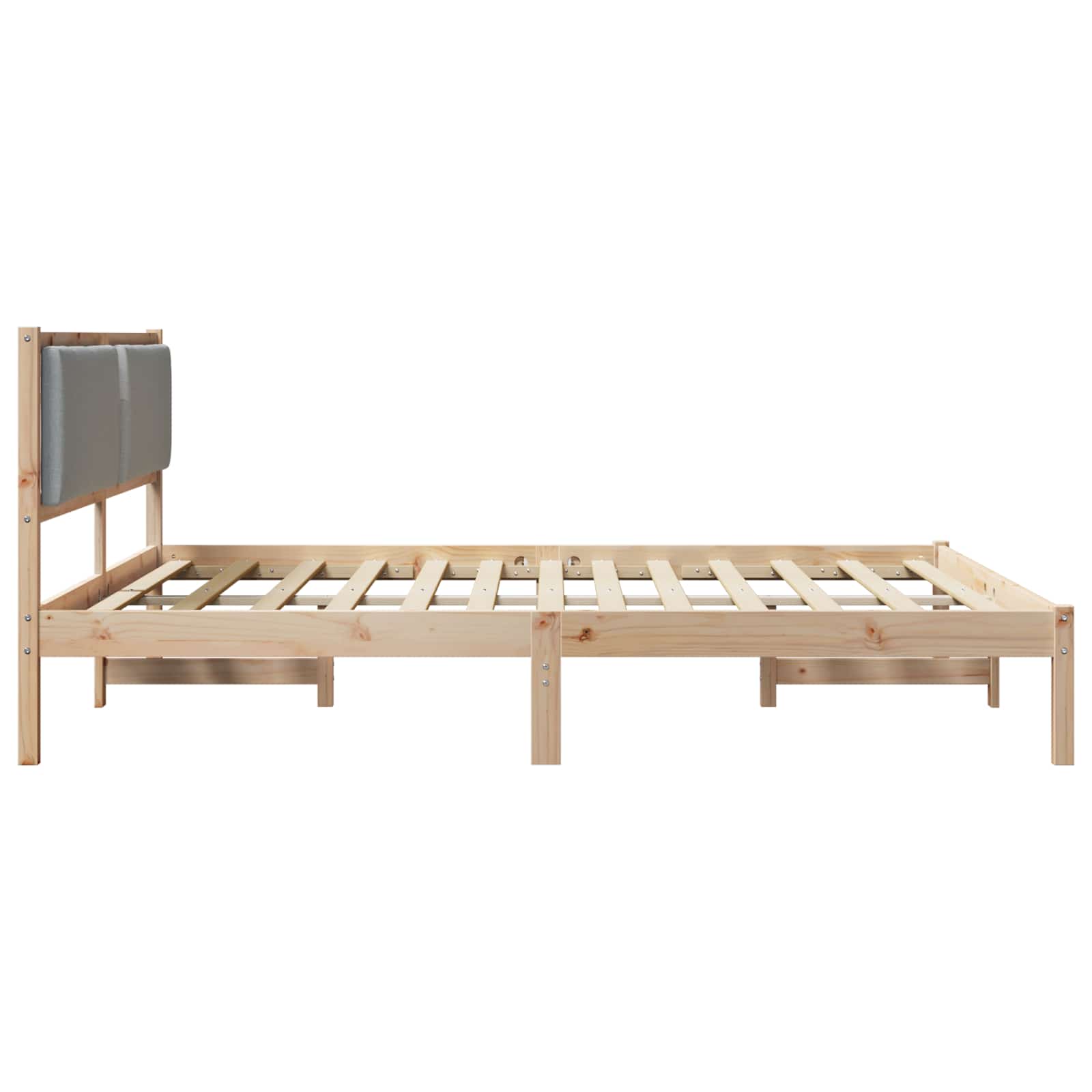 Bettrahmen Hellgrau 180 x 200 cm Massives Kiefernholz
