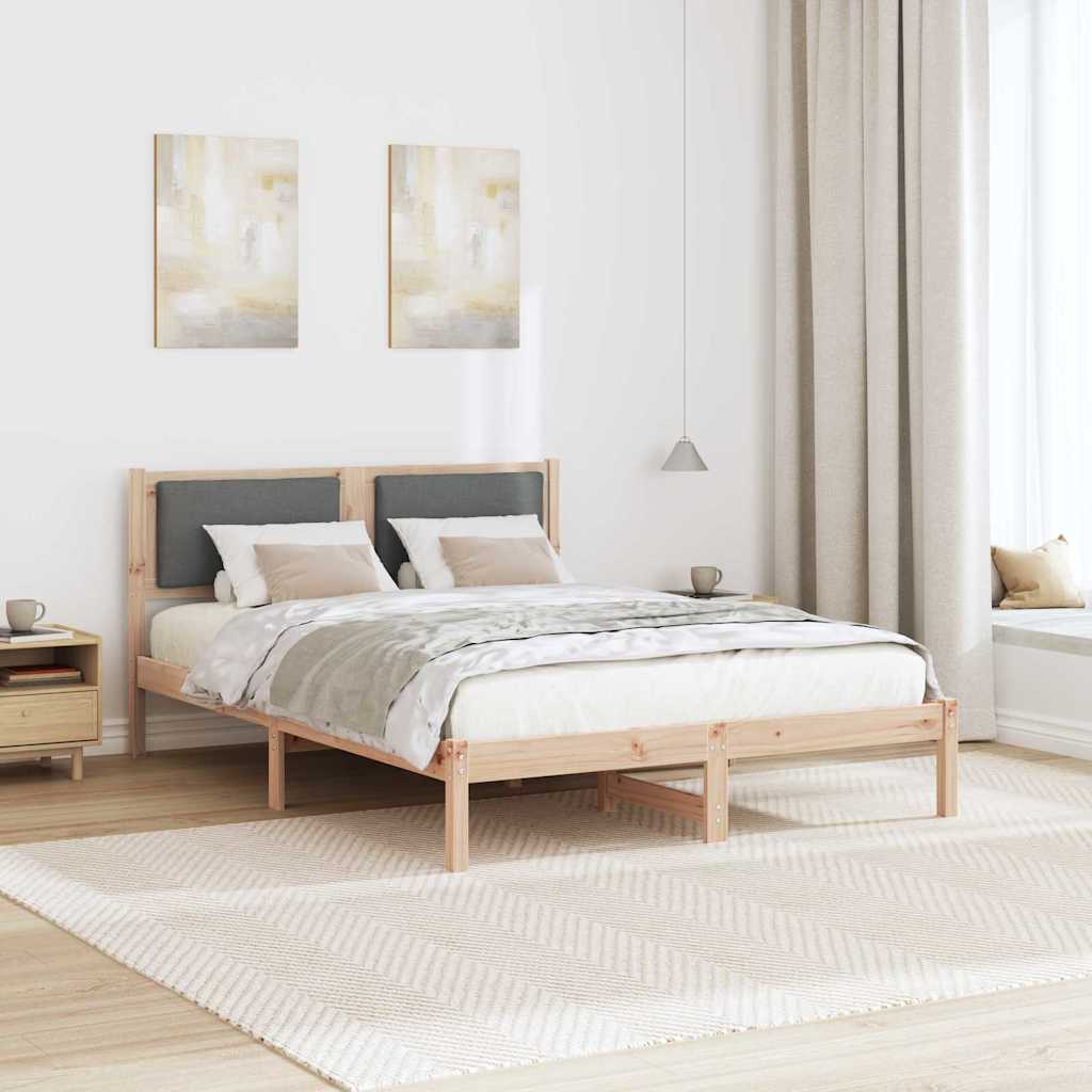 Bettrahmen Dunkelgrau 160 x 200 cm Massives Kiefernholz