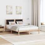 Bettrahmen Schwarz 150 x 200 cm Massives Kiefernholz