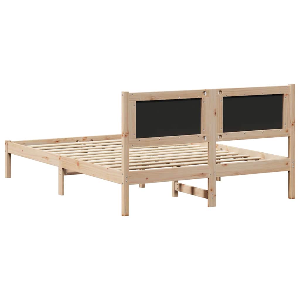 Bettrahmen Schwarz 150 x 200 cm Massives Kiefernholz
