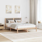 Bettrahmen mit Kopfteil Taupe 150 x 200 cm Massives Kiefernholz