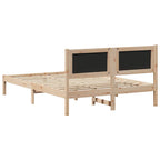 Bettrahmen mit Kopfteil Taupe 150 x 200 cm Massives Kiefernholz