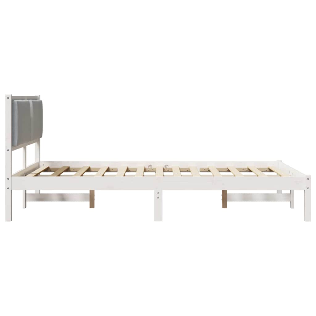 Bettrahmen Hellgrau 150 x 200 cm Massives Kiefernholz