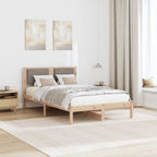 Bettrahmen mit Kopfteil Taupe 120 x 200 cm Massives Kiefernholz