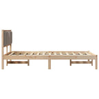 Bettrahmen mit Kopfteil Taupe 120 x 200 cm Massives Kiefernholz