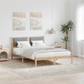 Bettrahmen Hellgrau 140 x 190 cm Massives Kiefernholz
