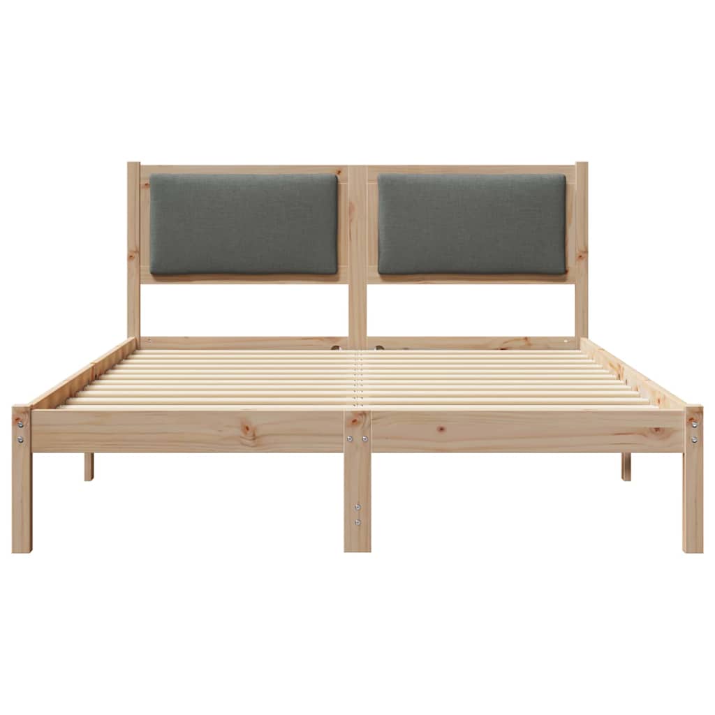Bettrahmen Dunkelgrau 140 x 190 cm Massives Kiefernholz