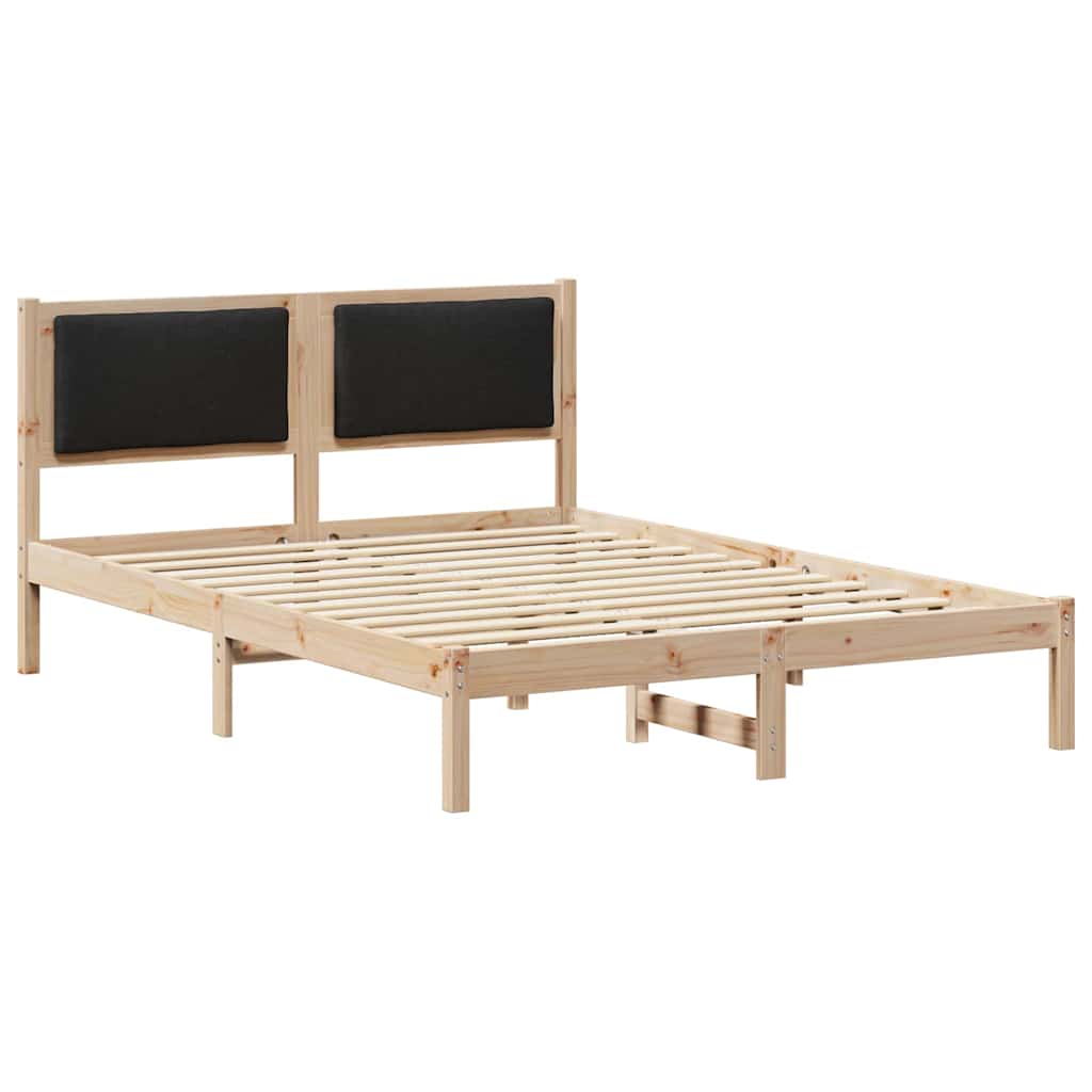 Bettrahmen Schwarz 140 x 190 cm Massives Kiefernholz