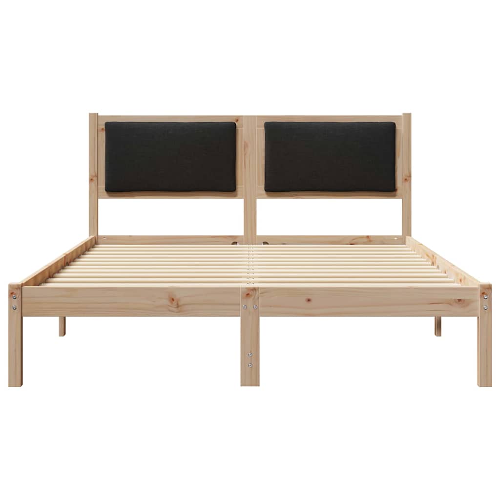 Bettrahmen Schwarz 140 x 190 cm Massives Kiefernholz