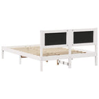 Bettrahmen Hellgrau 140 x 190 cm Massives Kiefernholz