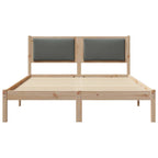 Bettrahmen Dunkelgrau 135 x 190 cm Massives Kiefernholz