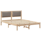 Bettrahmen mit Kopfteil Taupe 135 x 190 cm Massives Kiefernholz