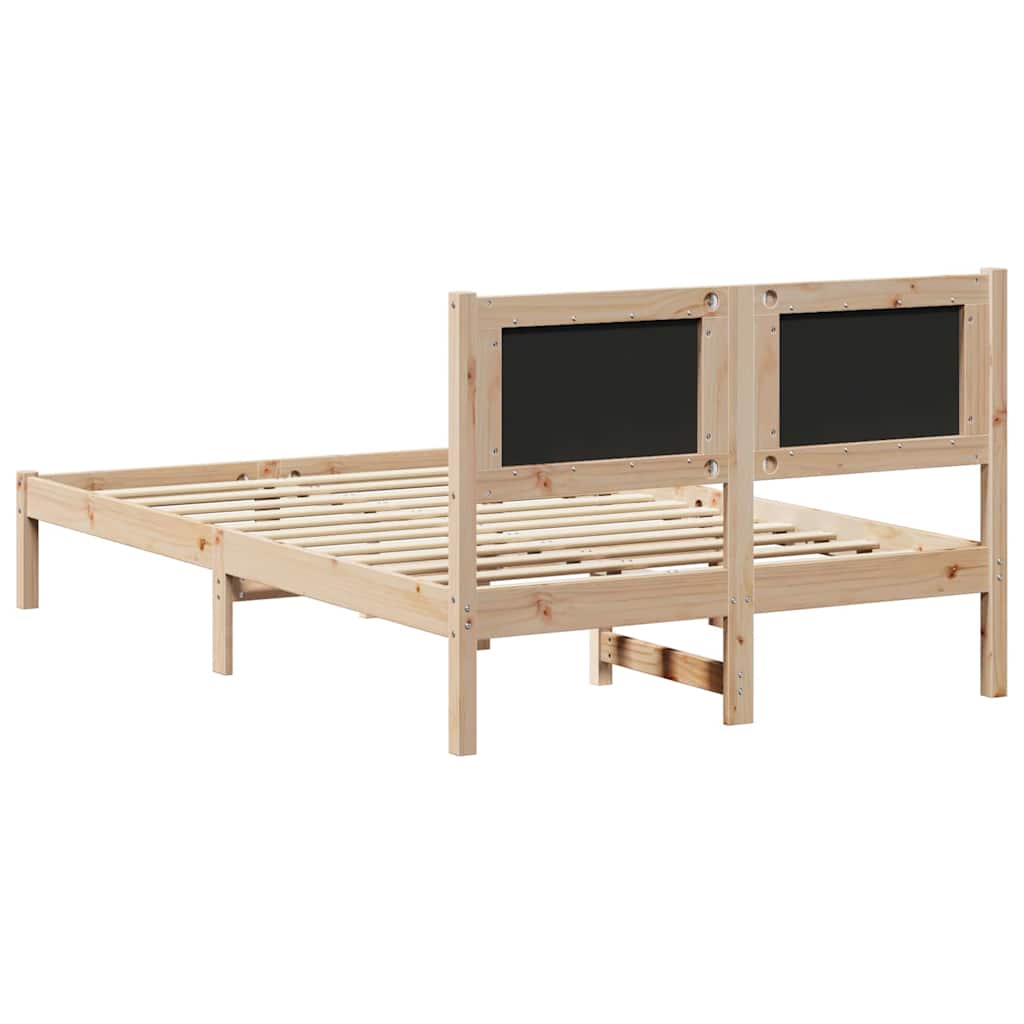 Bettrahmen Hellgrau 120 x 190 cm Massives Kiefernholz