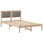 Bettrahmen mit Kopfteil Taupe 120 x 190 cm Massives Kiefernholz