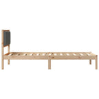 Bettrahmen Dunkelgrau 100 x 200 cm Massives Kiefernholz