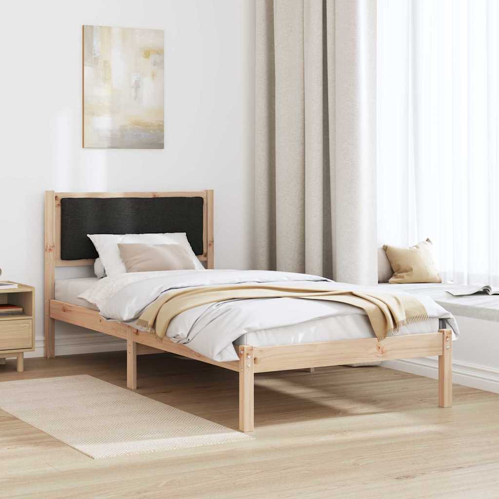 Bettrahmen Schwarz 100 x 200 cm Massives Kiefernholz