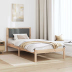 Bettrahmen Dunkelgrau 90 x 200 cm Massives Kiefernholz