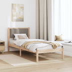Bettrahmen mit Kopfteil Taupe 80 x 200 cm Massives Kiefernholz