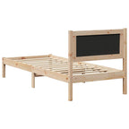 Bettrahmen mit Kopfteil Taupe 80 x 200 cm Massives Kiefernholz