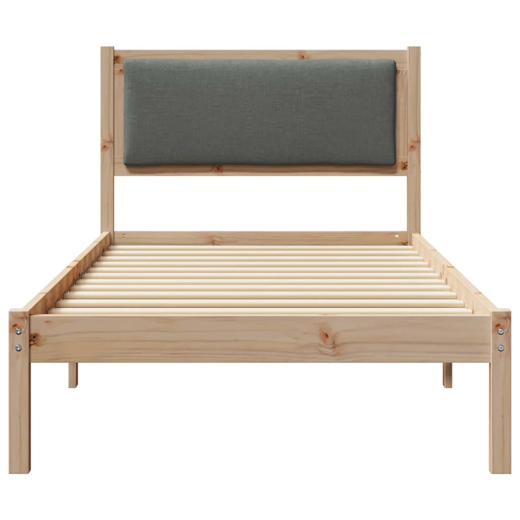 Bettrahmen Dunkelgrau 90 x 190 cm Massives Kiefernholz